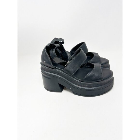 Windsor Smith Match Leather Sandals Chunky Platform Heels Ankle Strap Size 10 - Picture 7 of 9